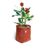 Vaso De Flores 11 Litros Feltro Decoração Plantas King Pot Cor Vermelho