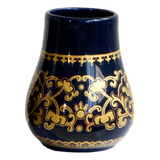 Vaso De Luxo De Cerâmica Azul Escuro Em Estilo Chinês Antigo