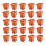 Vaso Para Cacto Quadrado Pequeno Marrom Cerâmico 800ml 15un