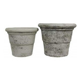 Vaso Pvc Kit 2 Peças Imita Concreto Jardim Sacada 34x41x41cm