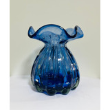 Vaso Trouxinha De Murano Azul 13cm - (vidro Reforçado)