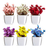 Vasos De Flor Artificial Cerejeiras Decorativas Kit Com 6 Pc