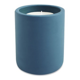 Vela Decorativa Em Vaso De Cimento Azul - Mart