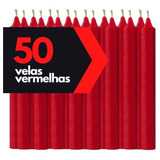 Vela Vermelha Palito Parafina - 16 Cm Tradicional 50 Unidad
