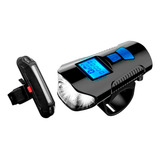 Velocimetro Bike Com Farol Lanterna Buzina + Led Duas Cores
