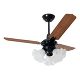 Ventilador De Teto Diamante Preto Loren Sid Pás Mogno M3 110v