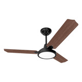 Ventilador De Teto Loren Sid Lumi Led M3 3 Pás Mogno 220v Estrutura Preto Diâmetro 0.98 M Material Das Pás Mdf