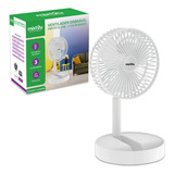 Ventilador Recarregável Silencioso Dobrável Portátil Sem Fio Cor Da Estrutura Branco Cor Das Pás Branco Diâmetro 19 Cm Frequência 7200mah Material Das Pás Plástico Quantidade De Pás 3 110v/220v
