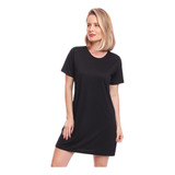 Vestido Camisetão T-shirt Feminino Manga Curta Liso Casual