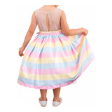 Vestido Candy Colors Infantil Temático Colorido Luxo