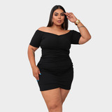 Vestido Curto Feminino Plus Size Modelador Moda Premium