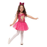 Vestido E Laço Barbie Luxo Fantasia Infantil Roupa Festa 