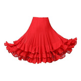 Vestido Elegante Dança Flamenca Saia Grande Balanço Moderno
