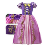 Vestido Fantasia Princesa Infantil Rapunzel Luxo Festa 