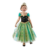 Vestido Fantasia Princesas Promoção Frozen Fever Ana (verde)