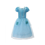 Vestido Fantasia Princesas Rapunzel Cinderela Branca De Neve
