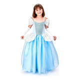 Vestido Festa Fantasia Infantil Luxo Princesa Cinderela