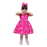 Vestido Festa Infantil Luxo Barbie Rosa Roupa Aniversário 