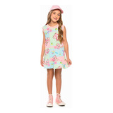 Vestido Festa Infantil Verao Munlie Verde Ursos Tenistas