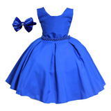 Vestido Formatura Natal Ano Novo Festa Infantil Luxo E Tiara