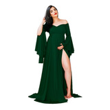 Vestido Gestante Com Fendas Laterais Para Ensaios G23