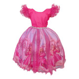 Vestido Infantil Barbie Castelo De Diamantes Luxo Com Tule 