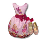 Vestido Infantil Barbie Sereia Luxo + Sapatilha + Tiara