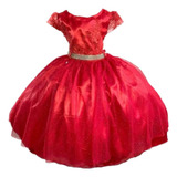 Vestido Infantil Elena De Avalor Vermelho, Festa