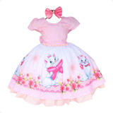 Vestido Infantil Gatinha Marie Brilho Festa Luxo Promoção