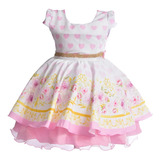 Vestido Infantil Menina Jardim Encantado Coração Luxo 