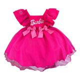 Vestido Infantil Pink Rosa Barbie Festa 1 - 12 