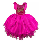 Vestido Infantil Pink Rosa Barbie Festa