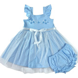 Vestido Infantil Princesa Algodão Meninas Evasê