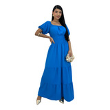 Vestido Longo Feminino Ciganinha Moda Evangélica Festa Luxo