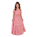 Vestido Longo Infantil Juvenil Com Manguinha Luxo Para Festa