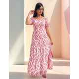 Vestido Longo Tecido Crepinho C/forro Lastex Moda Evangélica
