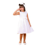 Vestido Luxo Infantil Branco Roupa Branca Ano Novo Menina