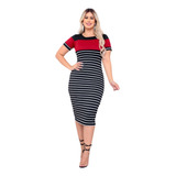 Vestido Midi Feminino Tubinho Manguinha Moda Evangélica