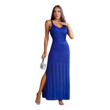 Vestido Ocasião Especial Longo Alcinha Forrado Tricot Festa