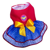 Vestido Pet -mulher Maravilha - Cachorro Ou Gato