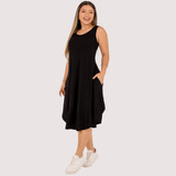 Vestido Soltinho Regata Com Bolso Midi Feminino Gestante