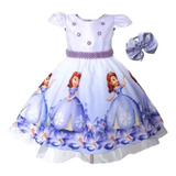 Vestido Tematico Infantil Princesa Sofia E Tiara