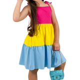 Vestido Três Marias Infantil Menina Casual Multicolor Festa 