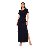 Vestido Versátil Casual Manga Curta Longo Nova Moda Feminina