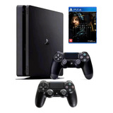 Vídeo Game Playstation 4 Console Ps4 1tb 2 Controle Dualshock4 + 1 Jogo