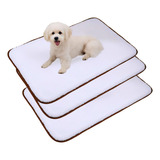 Vila Flor Pee Dog Grande Cor Branco Kit 3 Tapetes Higiênicos Lavaveis 80x60cm