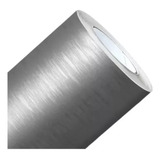 Vinil Adesivo Aço Escovado Prata Inox - 2mx60cm