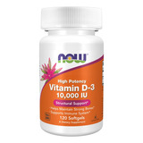 Vitamina D3 10000 Ui 120 Softgels Now Foods Sabor Neutro