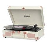 Vitrola Sonetto Chrome 10w Bivolt Rosa Bluetooth Raveo 