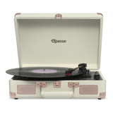 Vitrola Toca Discos Raveo Retrô Maleta Bluetooth Usb Rose